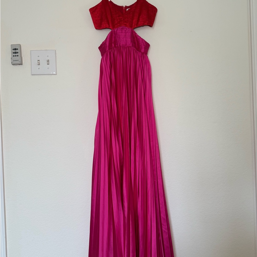 AMUR Elodie Red and Pink Gown